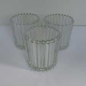 Ribbed Glass Votive Candle Holders